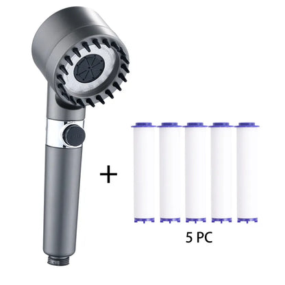 3-Mode High-Pressure Showerhead with Filter