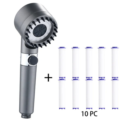 3-Mode High-Pressure Showerhead with Filter